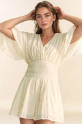 Davi & Dani Batwing Sleeve Waist Belt Romper - LuminaDavi & Dani Batwing Sleeve Waist Belt Romper