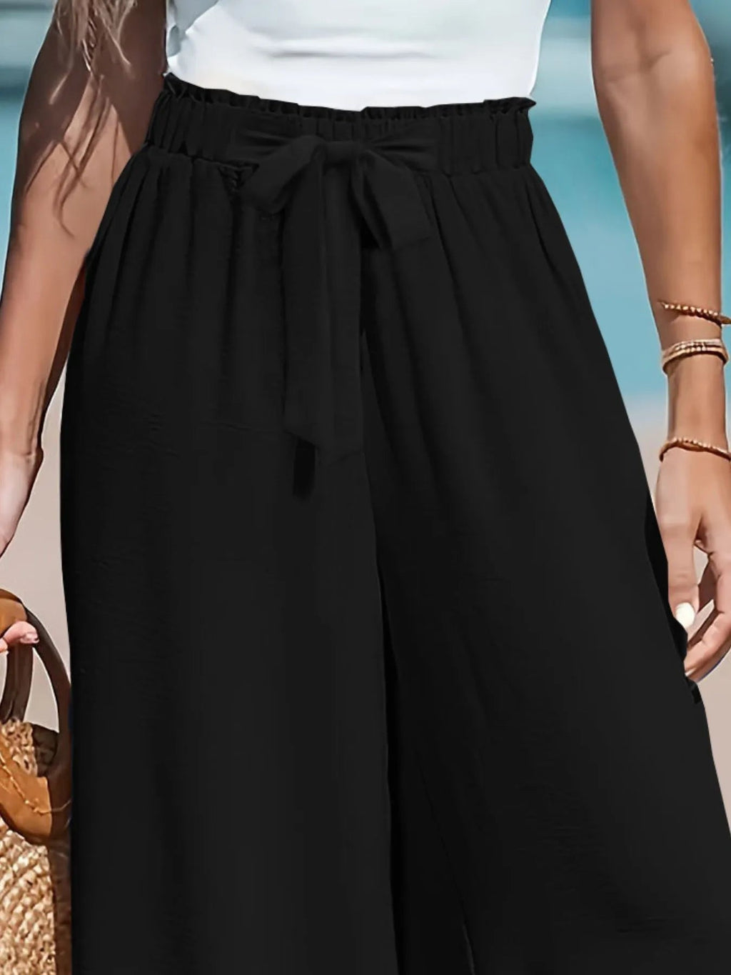 Full Size Drawstring Waist Wide Leg Pants Plus Size - LuminaFull Size Drawstring Waist Wide Leg Pants Plus Size
