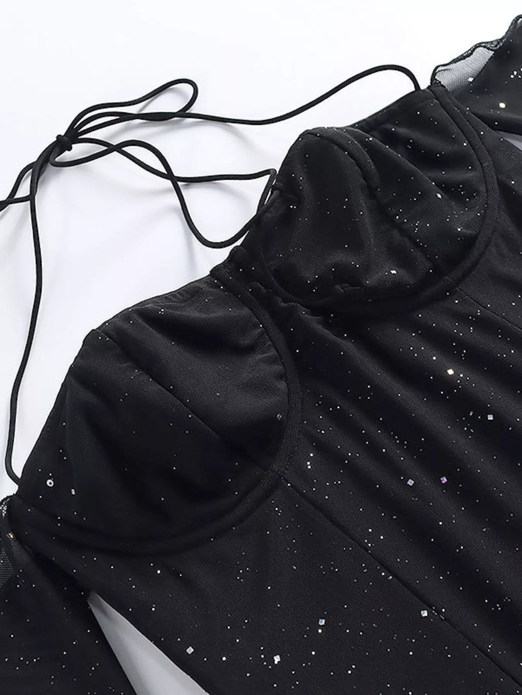 Glitter Mini Dress with Sleeves - LuminaGlitter Mini Dress with Sleeves