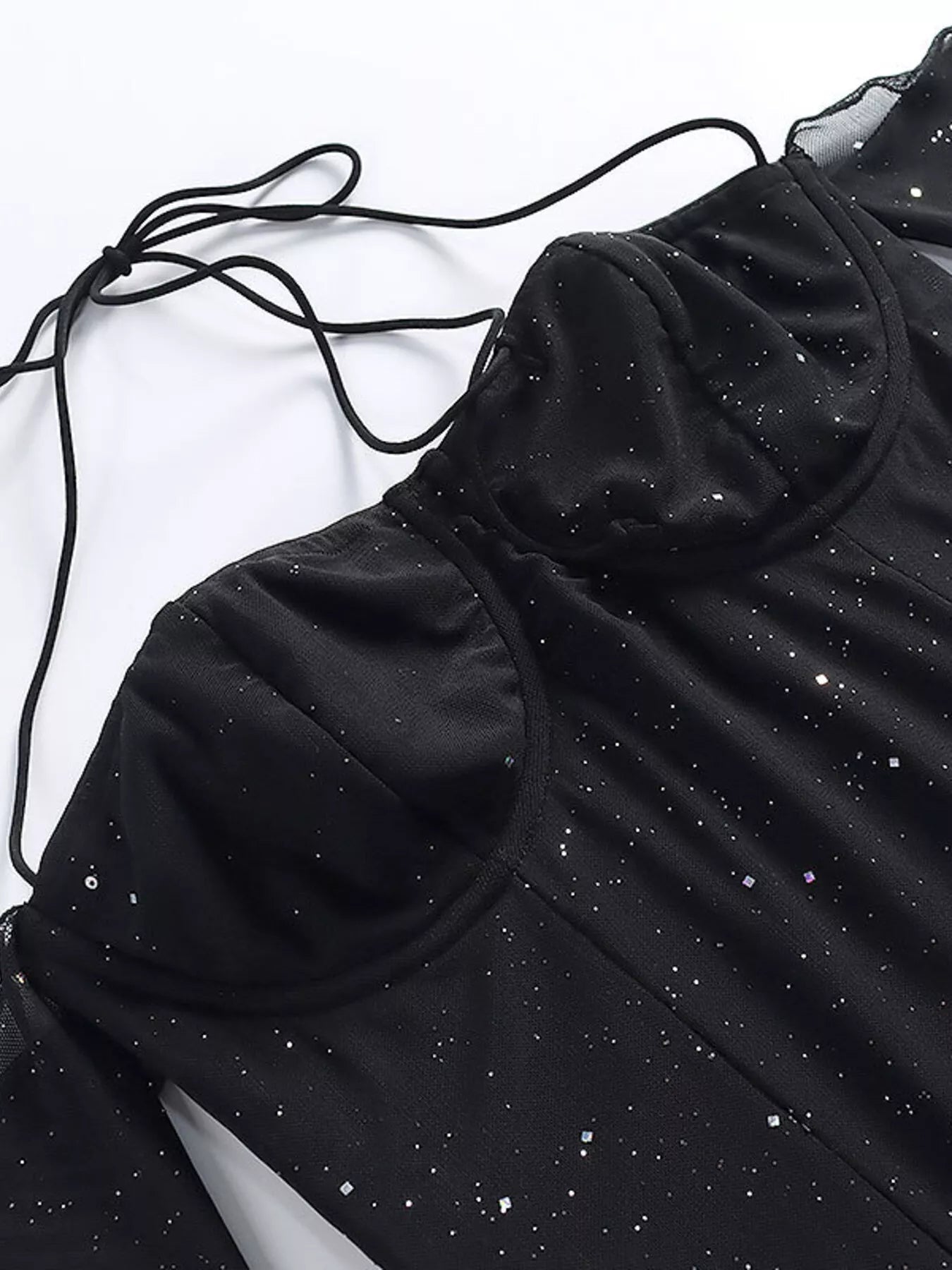 Glitter Mini Dress with Sleeves - LuminaGlitter Mini Dress with Sleeves