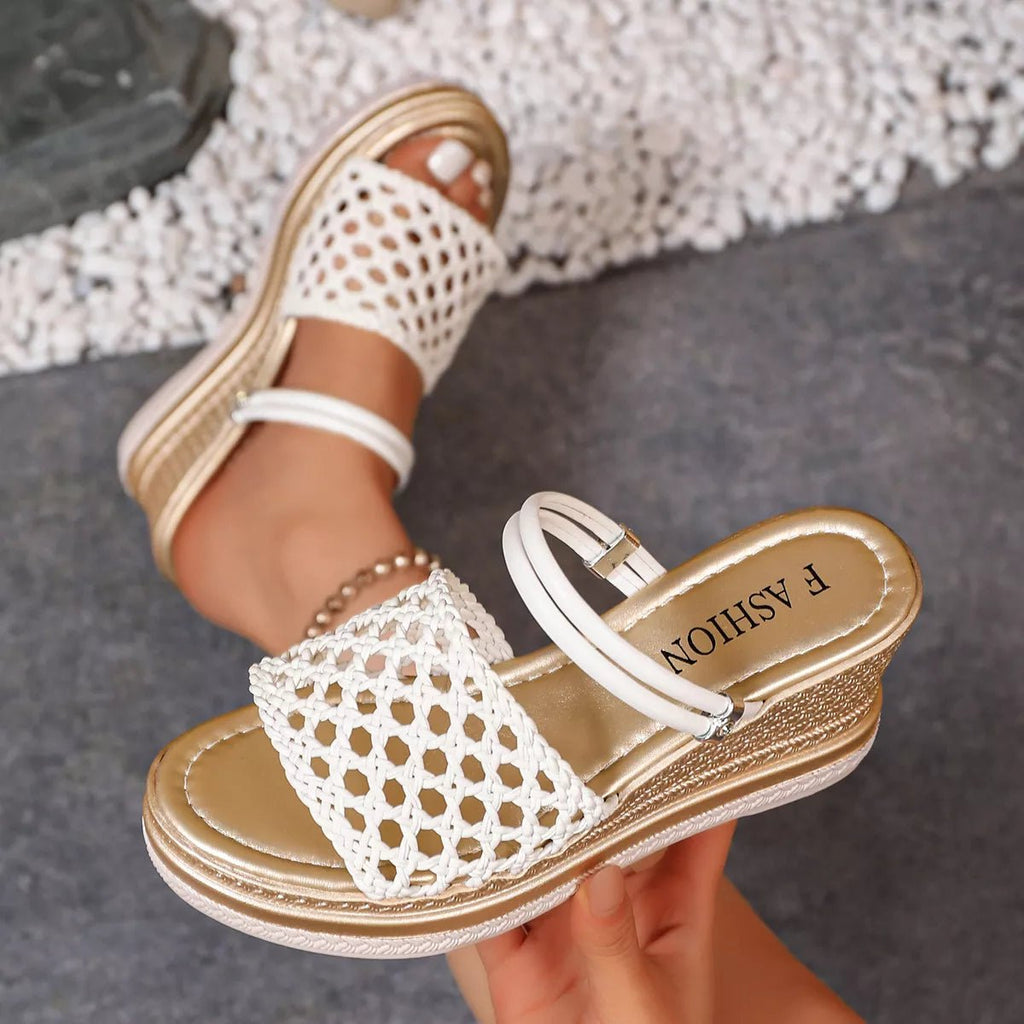 Open Toe Wedge Sandals - LuminaOpen Toe Wedge Sandals