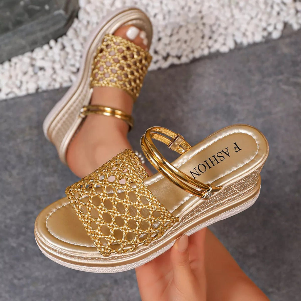 Open Toe Wedge Sandals - LuminaOpen Toe Wedge Sandals