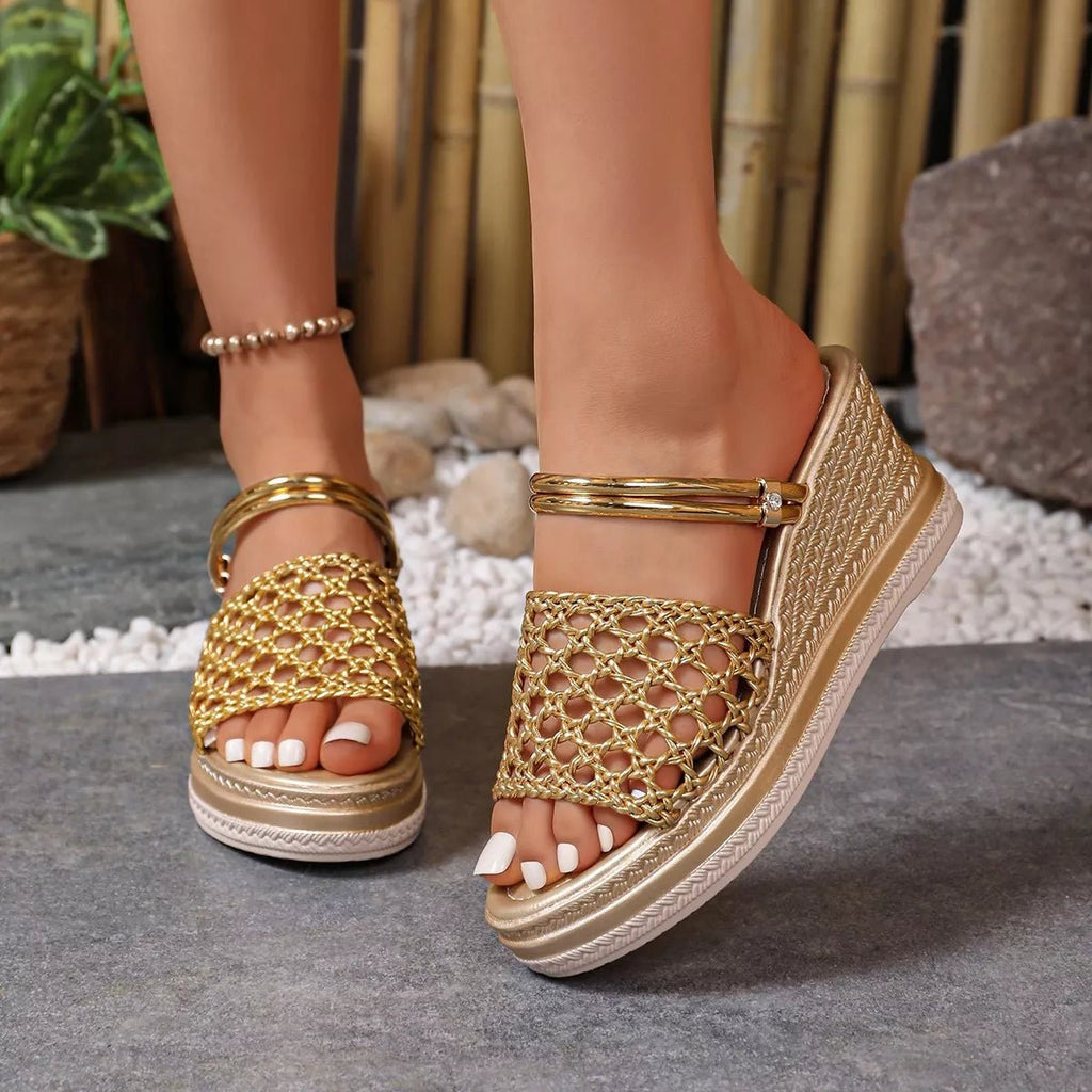 Open Toe Wedge Sandals - LuminaOpen Toe Wedge Sandals