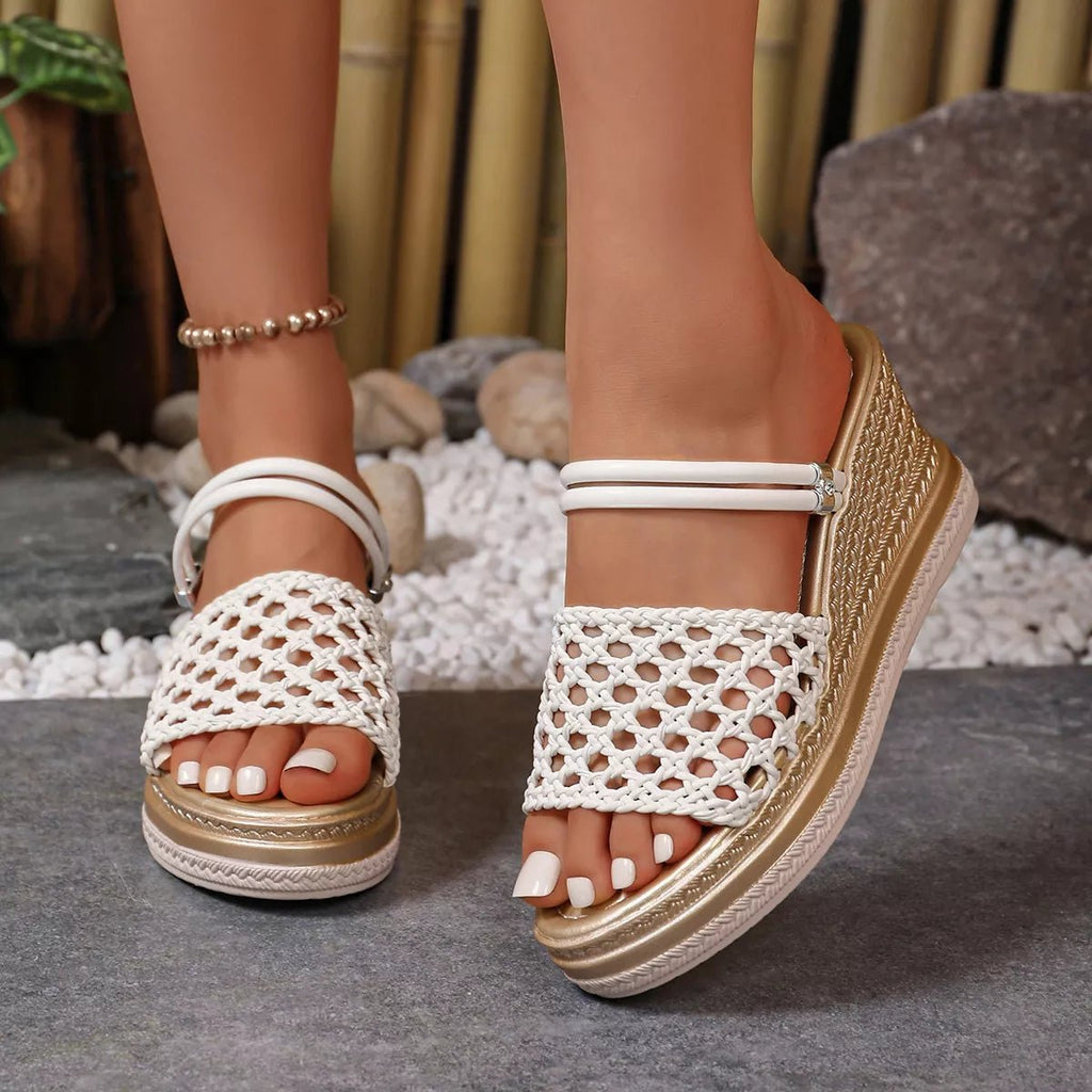 Open Toe Wedge Sandals - LuminaOpen Toe Wedge Sandals