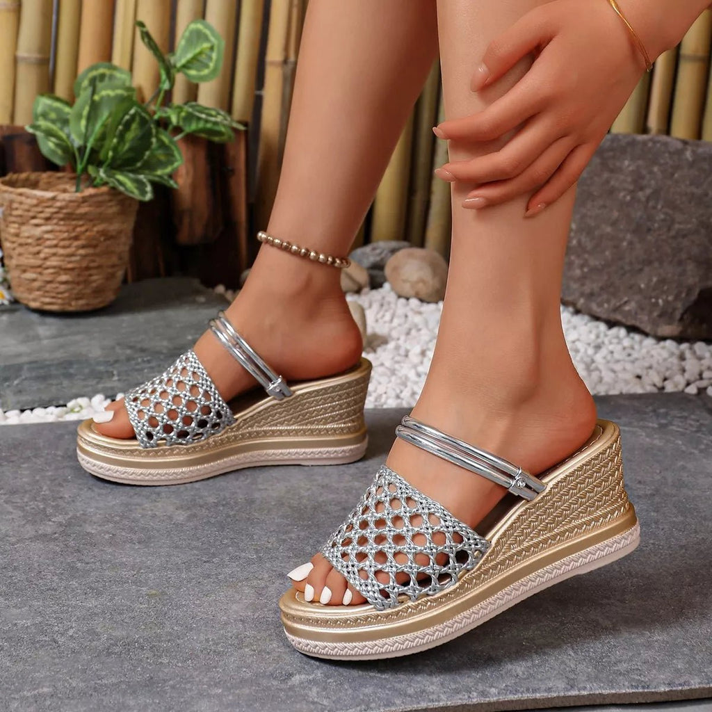 Open Toe Wedge Sandals - LuminaOpen Toe Wedge Sandals